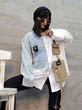 Stitched Lapel Denim Shirt